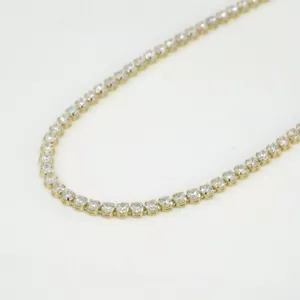 Collier Kette Tennis mit Zirkonia ca. 39,5 cm in 585/14k Gelbgold - Neu 082 - Bild 1 von 4