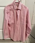 Van Heusen Mens Pink And White Checked Dress Shirt. Fitted. 15 1/2, 32/33. Used