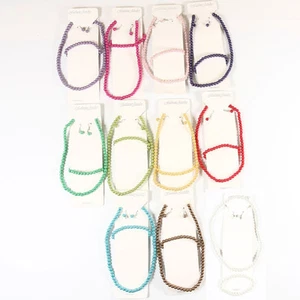 Conjunto de 3 piezas de collar de perlas de imitación niños niñas collar de perlas pendiente pulsera - Imagen 1 de 14
