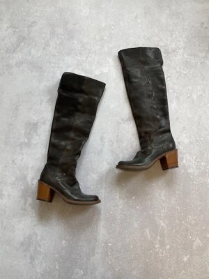 Botas hasta la rodilla Fiorentini+Baker de cuero marrón occidental para mujer 37 (US 7)(UK 4) Foto 1 de 4