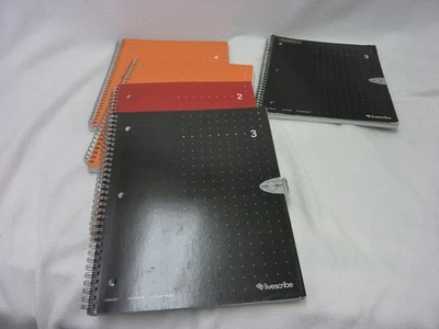 FOUR LIVESCRIBE NOTEBOOKS - COMPLETE PLUS ONE PARTIAL LIVESCRIBE NOTEBOOK - Image 1 of 4