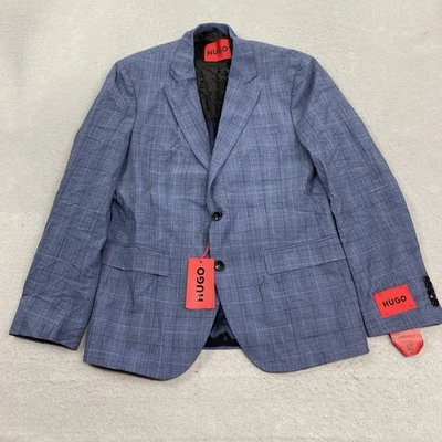 Chaqueta deportiva Hugo Boss para hombre 36R azul a cuadros rendimiento súper flexible Foto 1 de 4