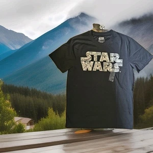 Camiseta gráfica Star Wars para hombre talla S negra con texto blanco y gris - Imagen 1 de 4