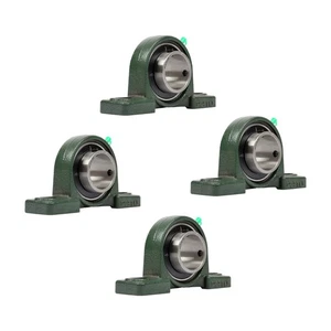 4 Pcs UCP210-32 Pillow Block Bearing 2" Bore Mounted Solid Base Self-Alignment - Picture 1 of 17