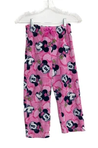 Disney Size M(7/8) Minnie Mouse Pink Fleece Pajama Pants With Bow - Picture 1 of 8