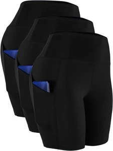 Women's High Waist Spandex Yoga Shorts for Bike Running Two Side Pockets,1010... - Picture 1 of 7