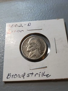 ERROR 2002 D 5C Jefferson Nickel - Picture 1 of 3