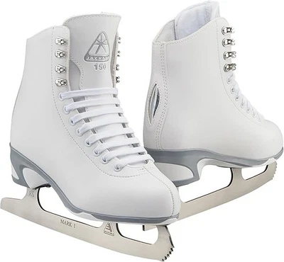 Patines de hielo Jackson Ultima Finesse para niñas con hoja Mark I, talla 8 para niños pequeños - blancos Foto 1 de 2