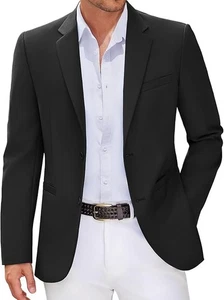 H&M Men's Skinny Fit Black *Jacket Only * 2XL 46R Notch Lapel 2 Button - Picture 1 of 1