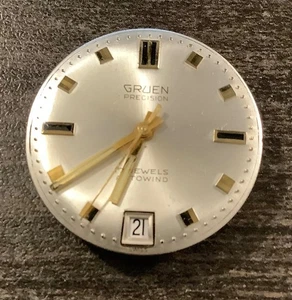 Gruen Precision Caliber 730 CA Automatic Watch Movement with Date Dial & Hands - Picture 1 of 7