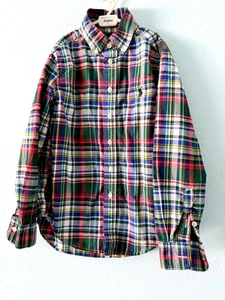 Camisa Ralph Lauren Natural Elastizada Manga Larga Botón Niño Talla S 8 Algodón Cuadros - Imagen 1 de 7