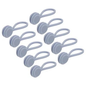 Magnetic Cable Clips 4.3 Inch x 0.6 Inch Gray 10 Pcs - Photo 1/5