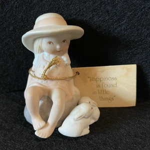 VTG Pink Dress 1976 Holly Hobbie Miniature Figurine Wee Blessings w/Tag - Picture 1 of 6