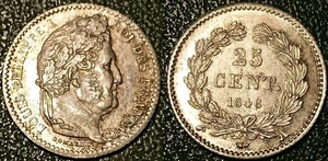 Louis-Philippe I - 25 centimes argent 1846 A, Paris SPL ! F.167/5 - Foto 1 di 1