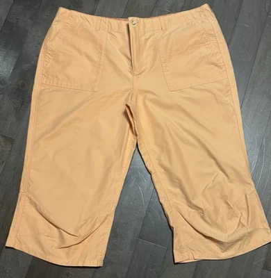 Horny Toad Women’s Capri Pants Size 14 Tangerine Cotton Nylon Embroidered - Image 1 of 4