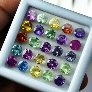 Natural Verified Sapphire Mix Color 10 Pcs Round Premium Quality Ring Size Gems - Picture 1 of 14