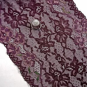 Purple Embroidered Flower Stretch Lace Border Underwear Lingerie M403 - Picture 1 of 5