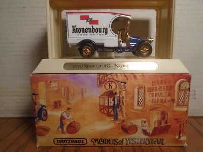 MATCHBOX MODELS OF YESTERYEAR YGB07 1910 RENAULT AG KRONENBOURG BEER NEW IN BOX - Image 1 of 4