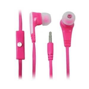 Duracell LE2156 Earbuds Pink Stereo with Mic Corded Tangle Free Hands-Free Mic - Picture 1 of 1