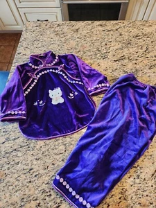 Hello Kitty Purple Velour Pajama Set Youth Girls Size 6 - Picture 1 of 12