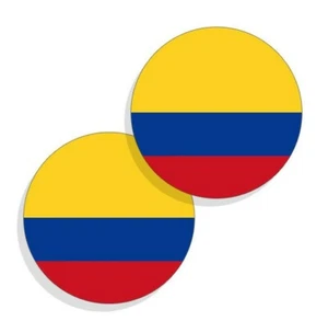 Kolumbien Flagge Aufkleber Flagge Abziehbilder Kolumbianische Vinyl Aufkleber Rund 4er Pack - Bild 1 von 4