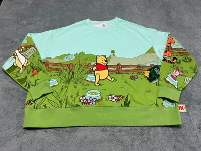 NEW Disney Sweater Womens 1X XL Green Winnie The Pooh Eeyore Tigger Sweatshirt - Image 1 of 4