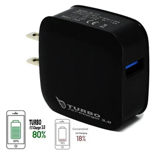 Fast Wall Charger – 18W Quick Charge (5V/9V/12V) for Android & iPhone – Black - Picture 1 of 5