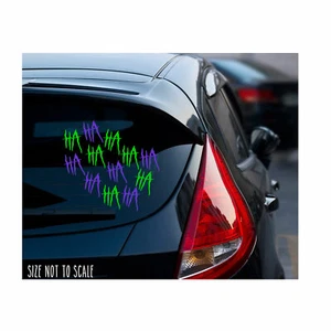 HaHa Sticker Decal - Joker Art #2 Why So Serious 6" Purple & Lime Green - Picture 1 of 1