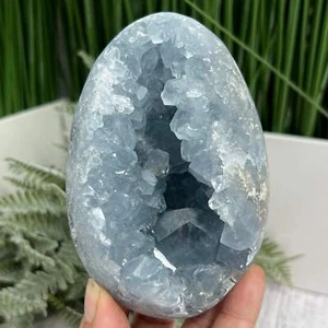 Celestite Celestine Large Egg with Stand Large Geode Cluster Crystal 975g - Bild 1 von 14