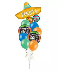 Happy Cinco De Mayo Ballon Bouquet (9 Luftballons) | Viva Party - Bild 1 von 6