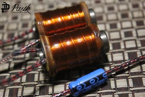 1 1/4" tattoo machine coils 9 wrap wood washers lacquered finish orange wire - Picture 1 of 4