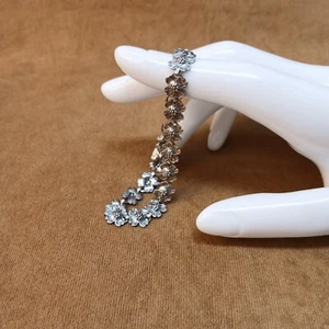 Pulsera Flor Plata Esterlina ~ Reversible Hermosos Detalles ~ 7" Largo - Imagen 1 de 24