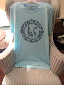 NWT LIFE IS GOOD MEN S/S COOL TEE SAILING..."SEA FOR YOURSELF" (L) - Picture 1 of 3