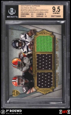 Pop 1 Russell Wilson Andrew Luck BGS 9.5 2012 Topps Supreme 6 piezas reliquia Gisto/20 Foto 1 de 3