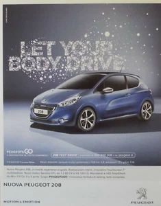 Pubblicità Advertising Italian Clipping 2012 MACCHINA AUTO NUOVA PEUGEOT 208 GO - Picture 1 of 3