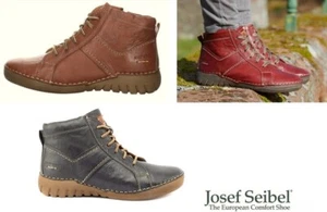 Josef Seibel Shoes Felicia 01 Leather Comfort Lace Zip Up Ankle Boots Felicia 01 - Picture 1 of 17