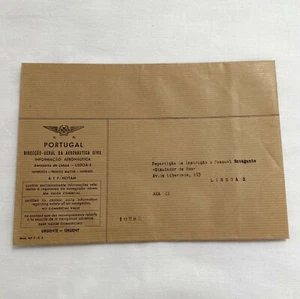 Vintage Portuguese Civil Aviation DIRECÇÃO-GERAL DA AERONAUTICA CIVIL envelope - Picture 1 of 3