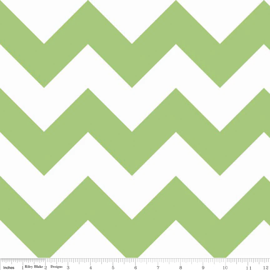 Chevron Verde Grande Chevron para Riley Blake, 1/2 yarda tela de algodón Foto 1 de 1