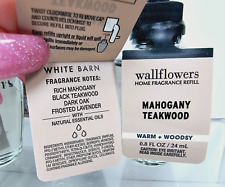 3 MAHOGANY TEAKWOOD Bath Body Works Wallflower Plug In Bulb Refill Newest