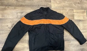Zony Inc Vintage Herren Motorrad schwarz orange Jacke mit Reißverschluss Futter 3XL - Bild 1 von 5