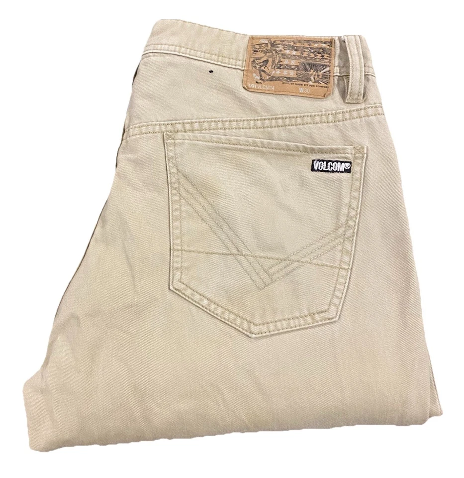 Volcom Vorta Beige Denim Men's Jeans Straight Leg Slim Fit Size 30 - Image 1 of 4