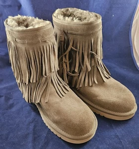 Koolaburra by UGG Cable Fringe Brown Boots 1015897 Cub Women Size 8 US - Picture 1 of 7