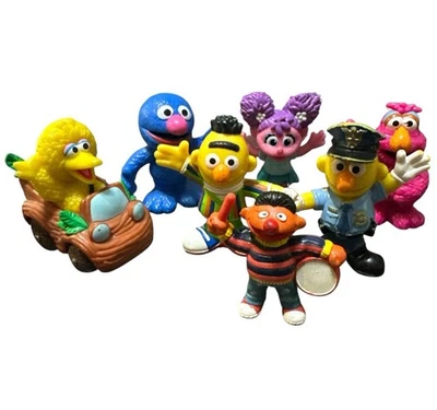 "Lote de figuras de PVC de Plaza Sésamo Big Bird Bert Ernie Grover Abby Cadabby 2,25-2,75""" Foto 1 de 4