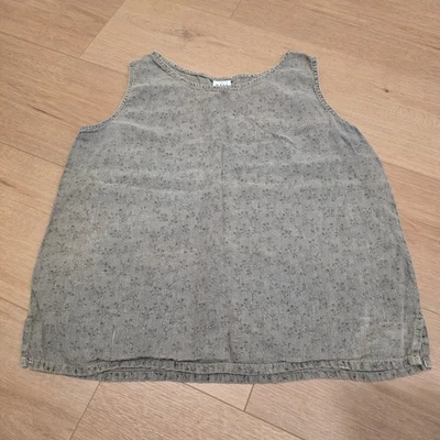 Top sin mangas floral de lino Marc Ware para mujer talla L hecho en EE. UU. Foto 1 de 4