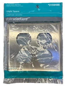 Style Selections einfache quadratische 2-Gang Duplex Wandplatte, Satin Nickel {15} - Bild 1 von 10