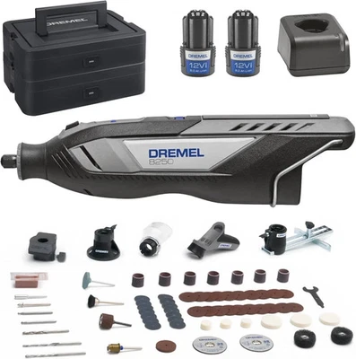 Dremel 8250 Akku-Rotationswerkzeug 12V Bürstenlos 65 Zubehöre 2 Akkus NEU OVP - Bild 1 von 4