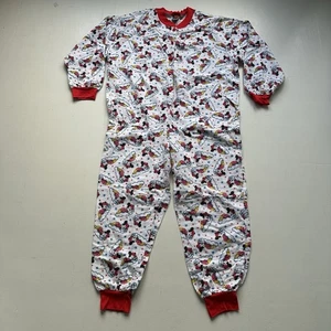 Vintage Disney Mickey Mouse Unlimited One Piece Sleepwear Pajamas Adult Large - Picture 1 of 12