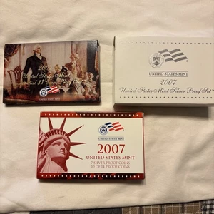 2007 S US Mint Silver Proof Set with COA & Box 14 Coins - OGP - Picture 1 of 7