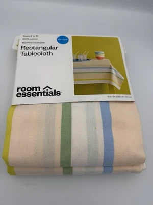 Room Essentials Rectangular Tablecloth 60" x 104" Stripes 100% Cotton NWT - Image 1 of 4