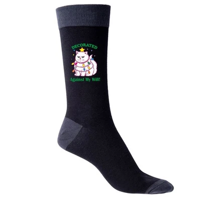 Decorated Against My Will Men's Black Socks Christmas Gift Funny Joke Present - Image 1 of 4